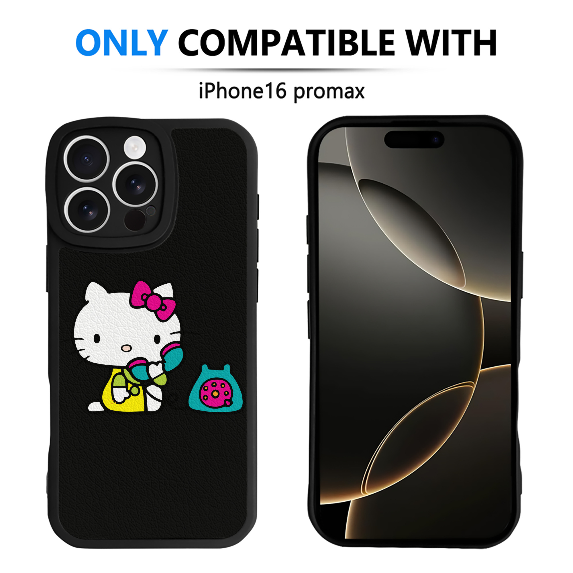 （画像用） Hello Kitty ハローキティ 【iPhone 16シリーズ対応】シリコンスマホケース（レザー調） 材質：シリコン